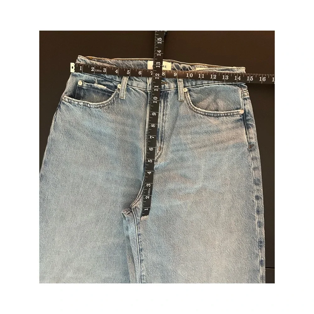 FRAME Le Jane Wide Leg High Rise Jeans Light Wash Raw Hem Size 27 NEW 1401